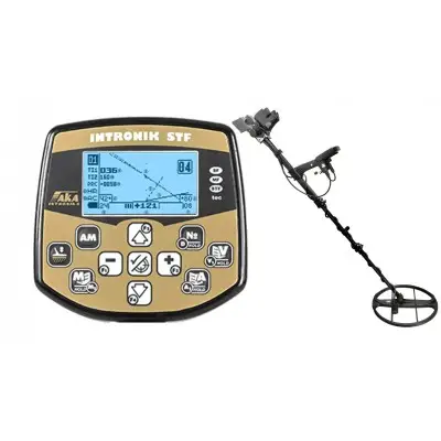 AKA Intronik STF Çift Frekanslı VLF Metal Dedektörü (2-14 kHz Eşzamanlı, Değiştirilebilir Bobin, Toprak Telafisi, 15" Başlık) AKA Dedektör