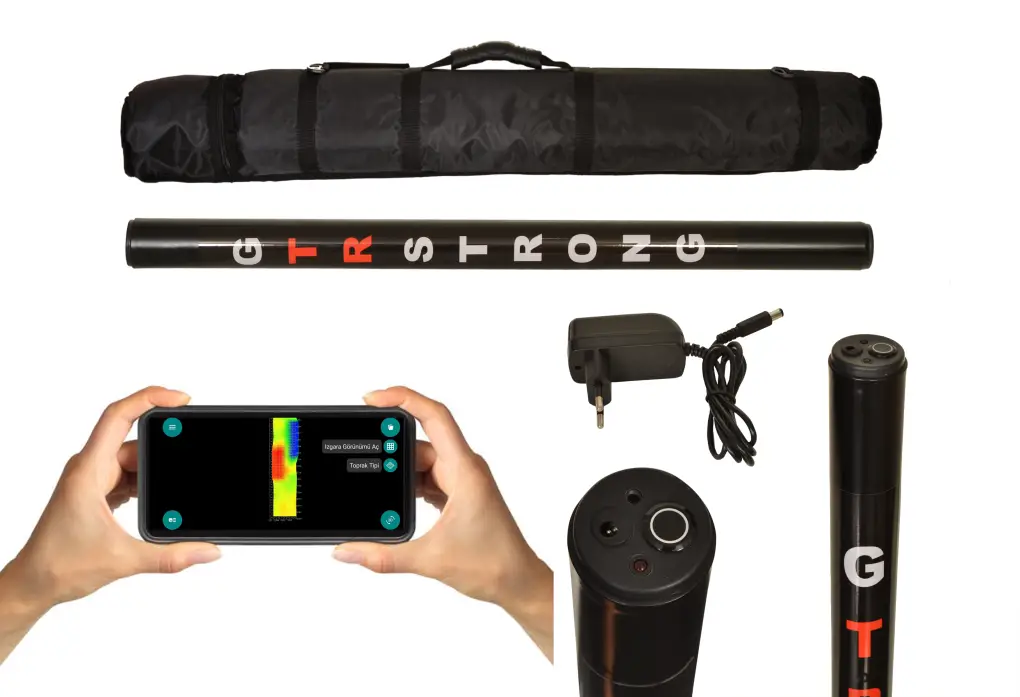 Hira Dedektör GTR Strong Android Elektromanyetik 3D Yer Altı Görüntüleme Cihazı (Gerçek Zamanlı 3D, Canlı Tarama, Voxler/Surfer Uyumlu) Hira Dedektör