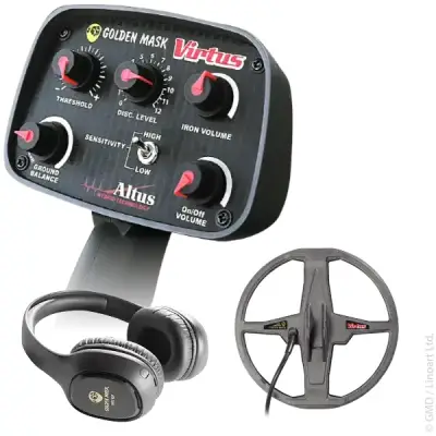 Golden Mask Virtus (WS107, 9.5 inç Arama Başlıklı BSP Hibrit Metal Dedektörü, LOW/HIGH Hassasiyet)