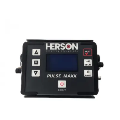 Herson Pulse Maxx Profesyonel Pulse İndüksiyon (PI) Derin Metal Dedektörü (Manuel Ground Balans, İletkenlik Göstergesi, 32 cm + 125 cm Uçurtma Başlık)