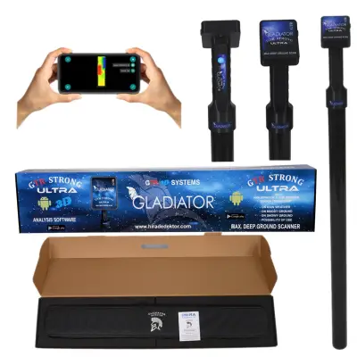 Hira Dedektör GTR Strong Ultra Android 2 Elektromanyetik 3D Yer Altı Görüntüleme Cihazı (Yatay/Dikey Tarama, Gerçek Zamanlı 3D/2D, Voxler/Surfer Uyumlu) görsel 4