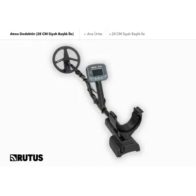 Rutus Atrex Define Dedektörü (28 cm DD Siyah Başlıklı, Seçilebilir Frekans) görsel 2