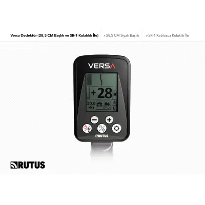 Rutus Versa Su Geçirmez Çoklu Frekans Dedektörü (28,5 cm DD Başlık ve SR-1 Kablosuz Kulaklık Dahil)