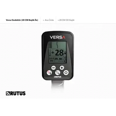 Rutus Versa Su Geçirmez Çoklu Frekans Dedektörü (28 cm DD Başlıklı, 2,5 m)