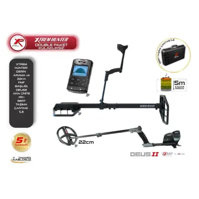 XP Deus 2 Su Geçirmez Dedektör (Ana Ünite ve 22 cm FMF Başlık, Xtrem Hunter Uyumlu)