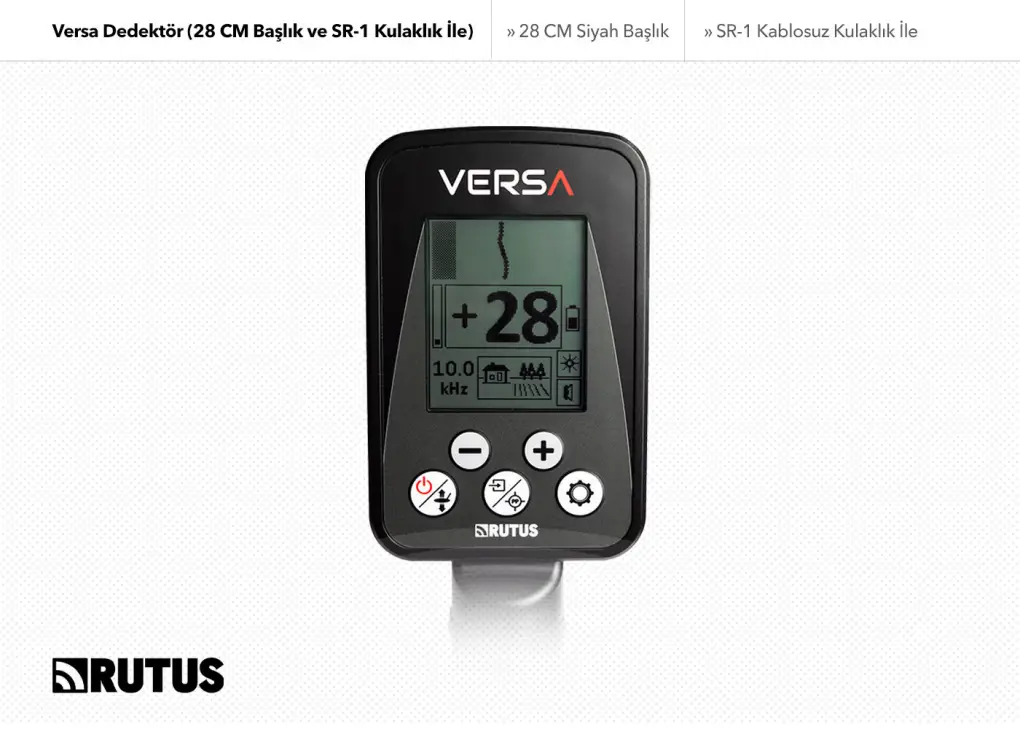 Rutus Versa Su Geçirmez Çoklu Frekans Dedektörü (28 cm DD Başlık ve SR-1 Kablosuz Kulaklık Dahil) Rutus