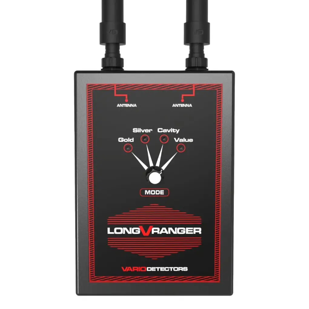 Vario Detectors Long V Ranger Uzun Menzilli Alan Tarama Cihazı (Çift Anten, Mod Bazlı Altın/Gümüş/Boşluk Ön Keşfi) Vario Detectors
